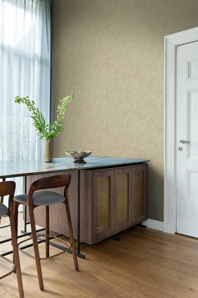 Origin Wallcoverings Tapete tropische Blätter Sandbeige - 53 cm x 10.05 m - 348025