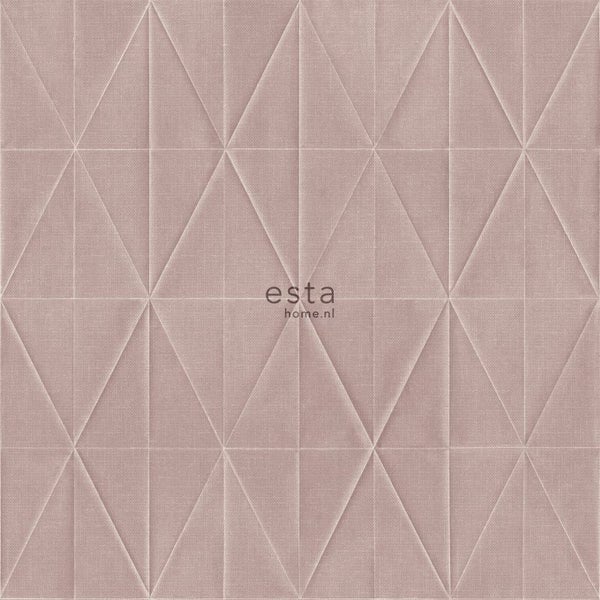 ESTAhome Tapete Origami-Muster Altrosa - 53 cm x 10.05 m - 148709