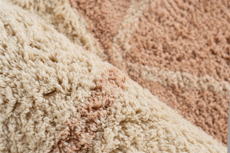 Kurzflor Teppich Milagros Creme / Altrosa Modern 120 x 170 cm