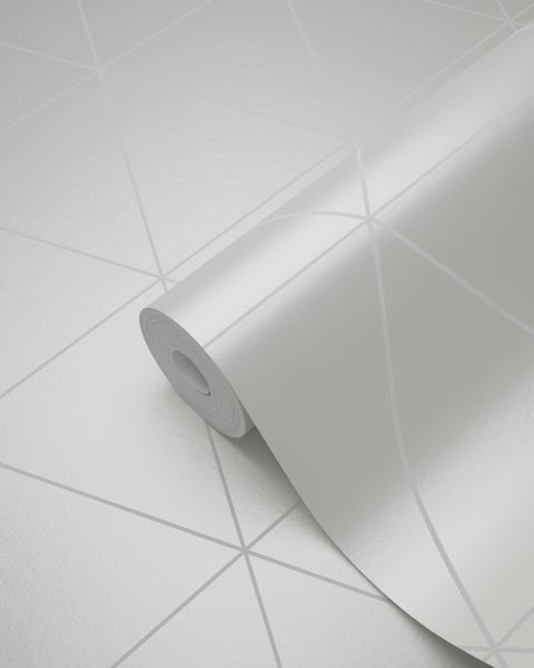 Origin Wallcoverings Tapete grafische Dreiecke Weiß - 53 cm x 10.05 m - 347706