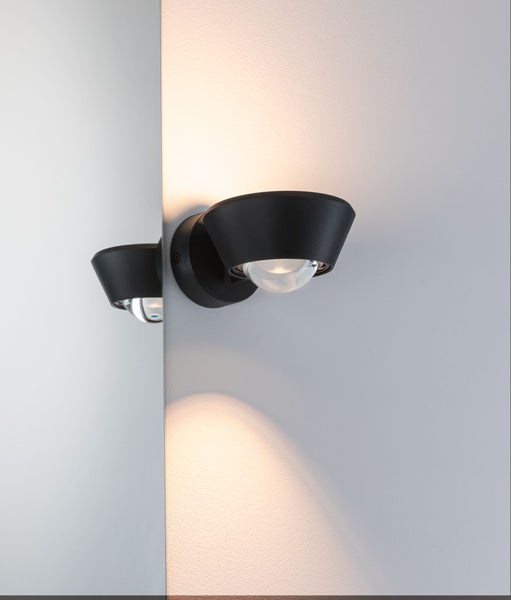 LED Wandleuchte Sabik IP44 2700K 840lm / 320lm 230V 9W / 4W dimmbar Schwarz