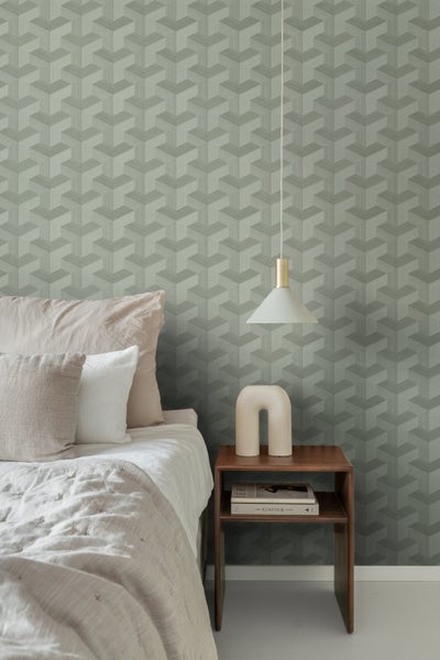 Origin Wallcoverings Tapete 3D-Muster Graugrün - 50 x 900 cm - 348003