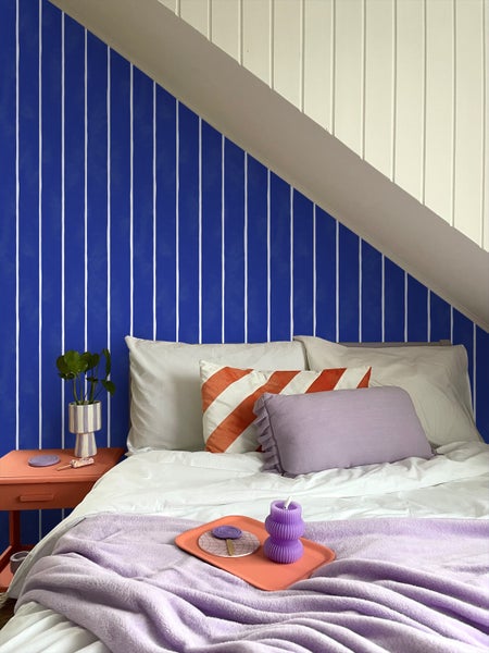 ESTAhome Tapete Streifenmuster Blau und Weiß - 50 x 900 cm - 131312