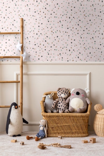 Walls4You Tapete Terrazzo-Motiv Rosa - 53 cm x 10.05 m - 935314