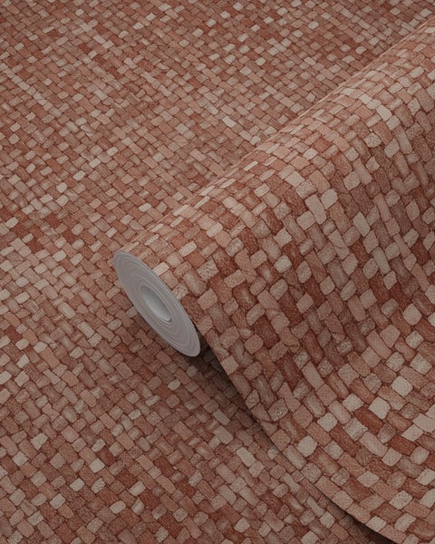 Origin Wallcoverings Tapete Leinen-Optik rotbraun - 50 x 900 cm - 348051