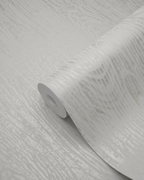 Origin Wallcoverings Tapete Holz-Optik Elfenbeinweiß - 53 cm x 10.05 m - 347554