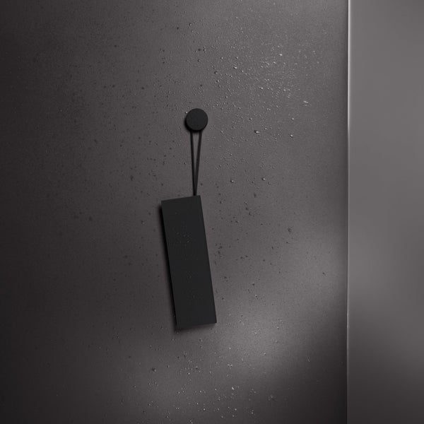 Keuco Duschabzieher aus Silikon, mit Wandhalterung zum Kleben, Schwarz