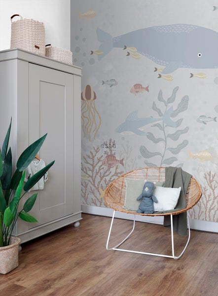 ESTAhome Fototapete Unterwasserwelt Graublau - 250 x 279 cm - 159243