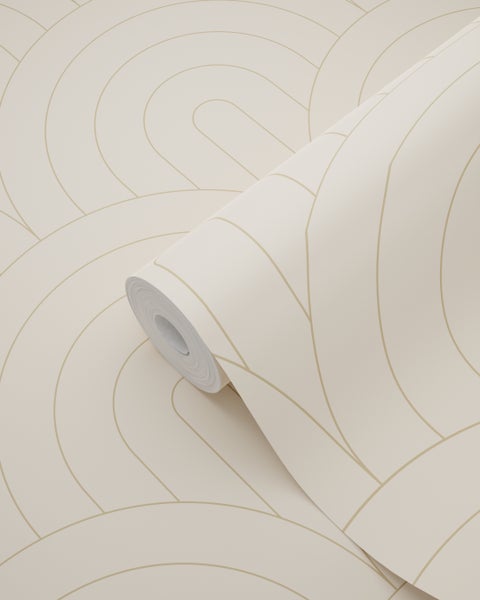 ESTAhome Tapete Art Decó Muster Beige - 50 x 900 cm - 139777