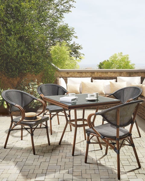 Gartenstuhl 4er Set CASPRI Metall Grau