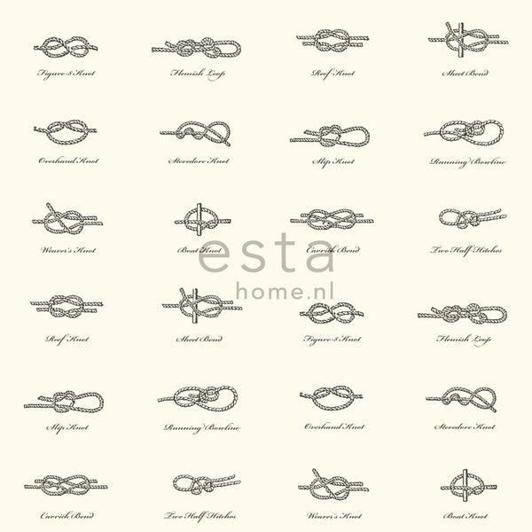 ESTAhome Tapete Knoten Braun - 53 cm x 10.05 m - 136463