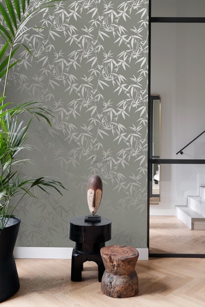 Origin Wallcoverings Tapete Bambusblätter Grau - 53 cm x 10.05 m - 347739