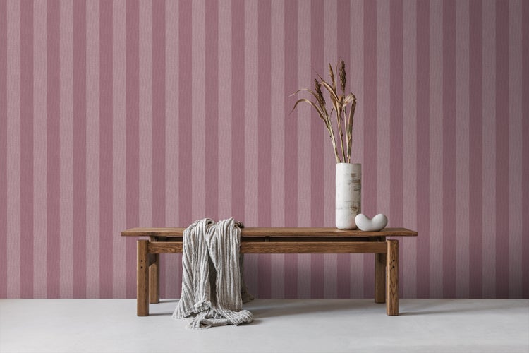 Sanders und Sanders Tapete Streifen Burgunderrot - 53 cm x 10 m - 640420