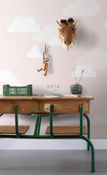 ESTAhome Fototapete kleine Wolken Hellrosa - 200 x 279 cm - 158843