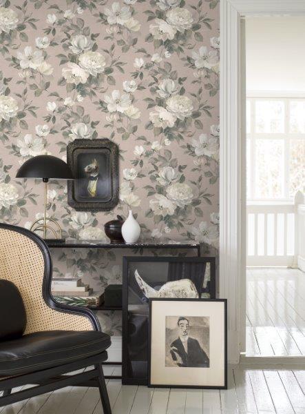 Borastapeter Tapete Blumen Rosa - 53 cm x 10.05 m - 660430
