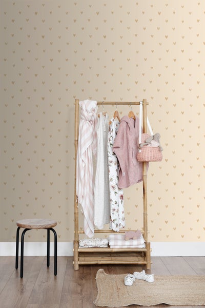 ESTAhome Tapete Herzchen Beige - 53 cm x 10.05 m - 139767