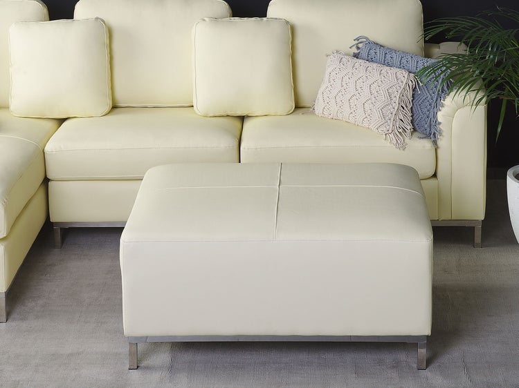 Ottomane OSLO Echtleder Creme