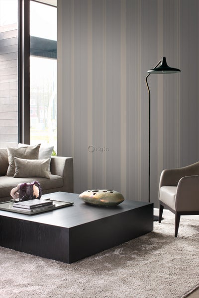 Origin Wallcoverings Tapete Streifen Taupe und Bronze - 53 cm x 10.05 m - 346226