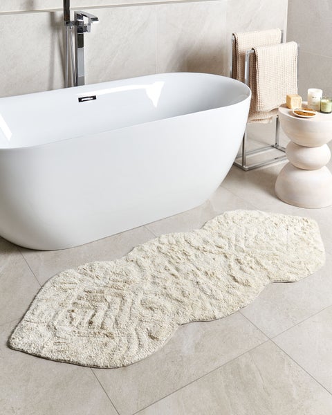 Badematte CANBAR Hellbeige 150 x 60 cm Baumwolle