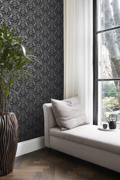 Origin Wallcoverings Tapete Ornamente Schwarz - 53 cm x 10.05 m - 346218