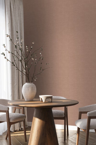 Origin Wallcoverings Tapete Leinen-Optik Terrakotta - 53 cm x 10.05 m - 348013