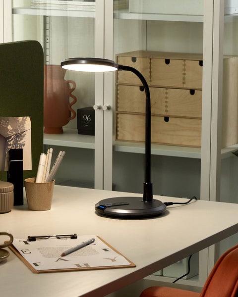 LED Schreibtischlampe COLUMBA verstellbar Metall Schwarz