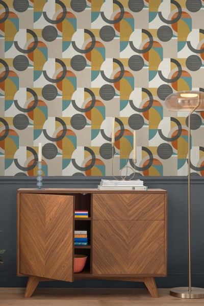 Next Vliestapete | Retro Shapes Geo - Orange - 10mx52cm