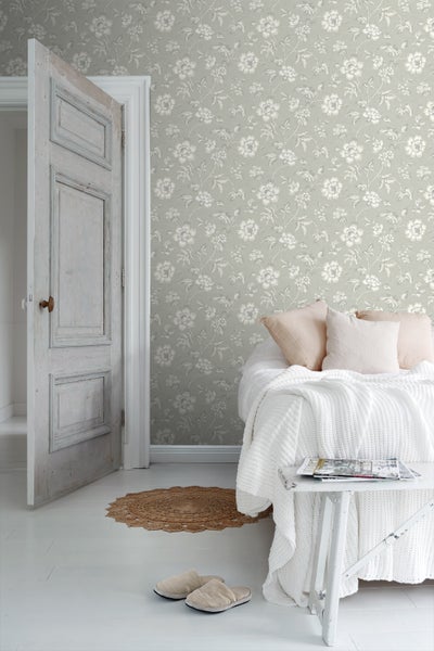 Borastapeter Tapete Blumen Beige - 53 cm x 10.05 m - 660411