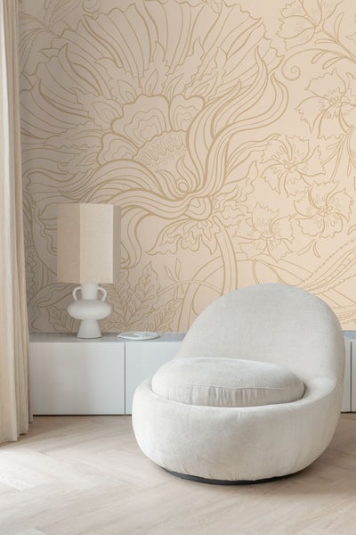 ESTAhome Fototapete Blumen Beige - 2 x 2.79 m - 159411
