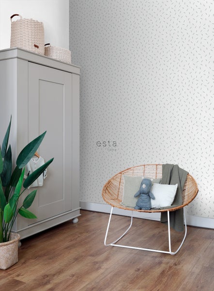 ESTAhome Tapete grafisches Motiv Vintage Blau - 53 cm x 10.05 m - 139063