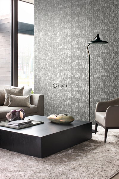 Origin Wallcoverings Tapete alte eiserne Druckbuchstaben Grau - 53 cm x 10.05 m - 347593