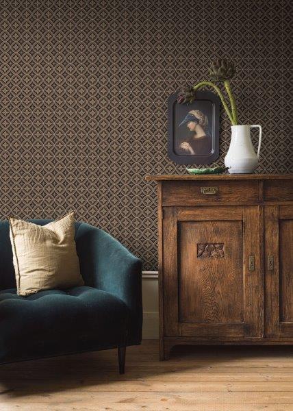 Borastapeter Tapete Fliesenmuster Dunkelbraun und Beige - 53 cm x 10.05 m - 660067