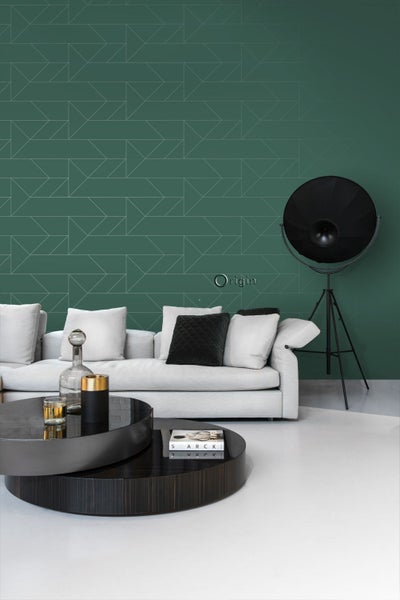 Origin Wallcoverings Tapete grafische Linien Dunkelgrün - 53 cm x 10.05 m - 347724