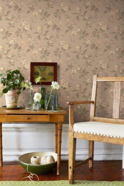 Borastapeter Tapete Blumenmuster Braun - 53 cm x 10.05 m - 660058