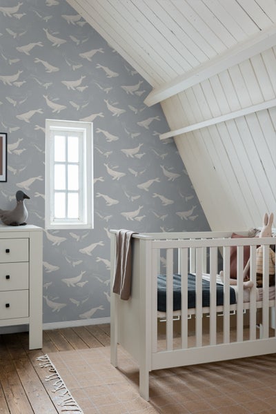 Borastapeter Tapete Walen Graublau - 53 cm x 10.05 m - 660626