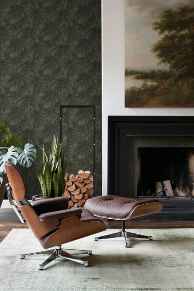 Origin Wallcoverings Tapete 3D Muster Blätter Dunkelgrün - 50 x 900 cm - 347920