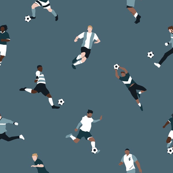 ESTAhome Tapete Fußballspieler Dunkelblau - 50 x 900 cm - 131556