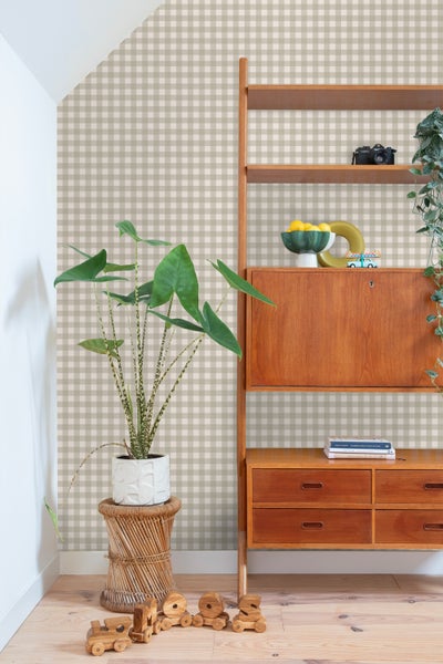 ESTAhome Tapete Karomuster Grau - 50 x 900 cm - 131300
