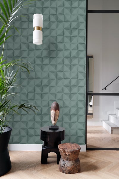 Origin Wallcoverings Tapete 3D Muster Petrolblau - 50 x 900 cm - 347961