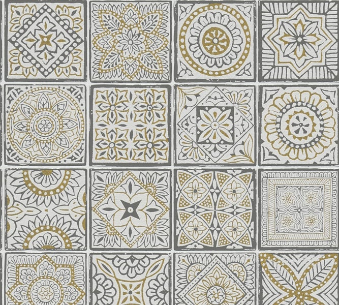 Quadratische Fliesenmuster Tapete