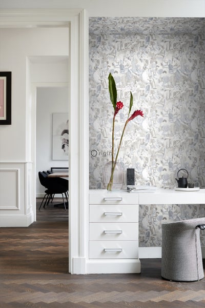 Origin Wallcoverings Tapete figurative Motive Kieselgrau - 53 cm x 10.05 m - 347421