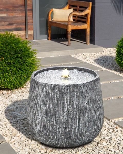Gartenbrunnen LED CASCATA Grau