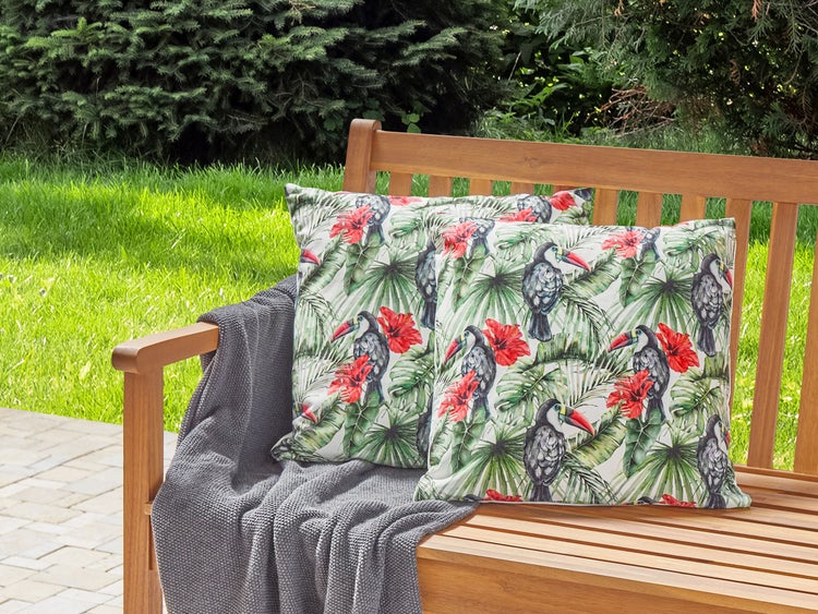 Gartenkissen 2er Set MALLARE Tiermuster 45 x 45 cm Grün