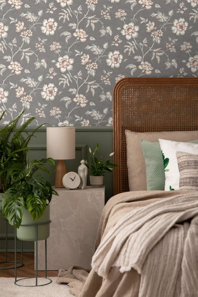 Borastapeter Tapete Blumen Braun - 53 cm x 10.05 m - 660413