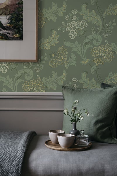 Duro Tapete Blumen Grün - 53 cm x 10.05 m - 661200