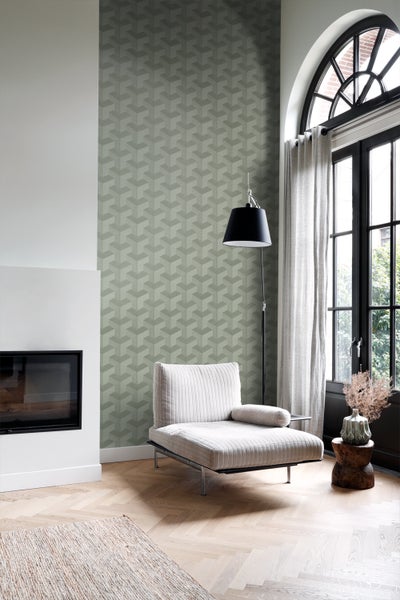 Origin Wallcoverings Tapete 3D-Muster Graugrün - 50 x 900 cm - 348003
