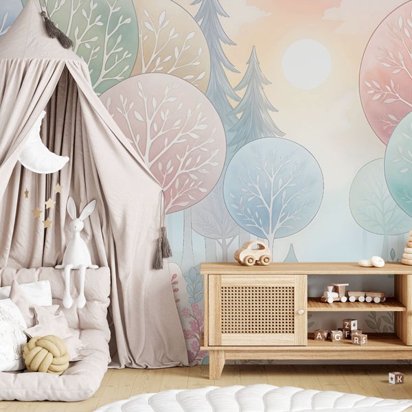 Kindertapete Lichterwald 450 x 250 cm