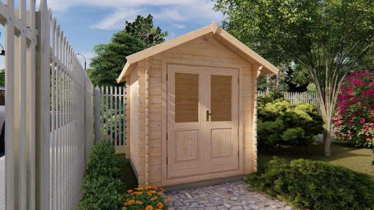 GARTENHAUS HOLZHAUS Gerätehaus Blockhaus 2,5×2,2m 28mm Mit Fußboden