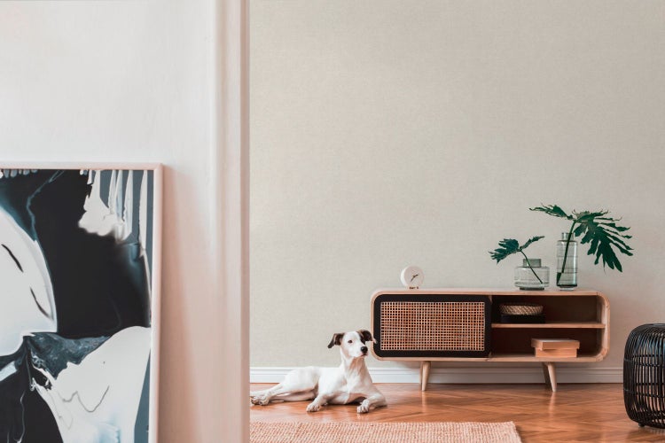 Textiltapete mit feiner Gewebestruktur