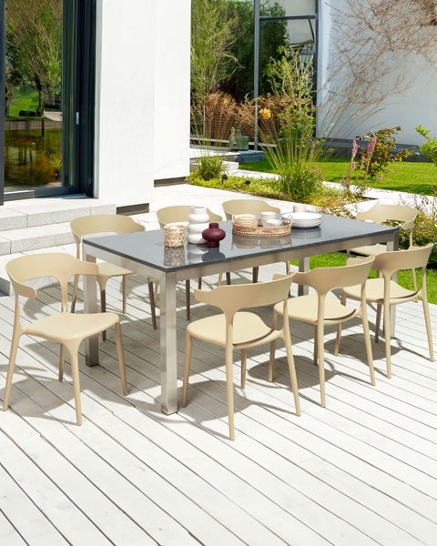 Esszimmerstuhl 8er Set GUBBIO Sandbeige